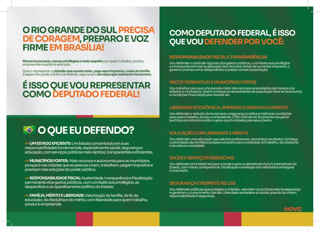 Verso do folder com propostas de Sargento Wagner 3031